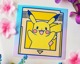 Cartridge Electric Mouse MINI Print / Pocket Monster Print / Video Game Print / 4x4 Print