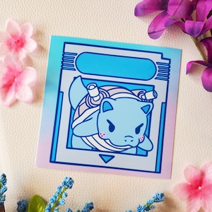 Cartridge Water Turtle MINI Print / Pocket Monster Print / Video Game Print / 4x4 Print