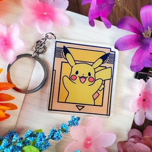 Cartridge Electric Mouse Acrylic Charm / Pocket Monster Charm / Cute Acrylic Charm / Kawaii Acrylic Keychain