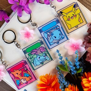 Cartridge Pocket Monster Acrylic Charm SET / Video Game Charm / Anime Charm / Cute Acrylic Keychain