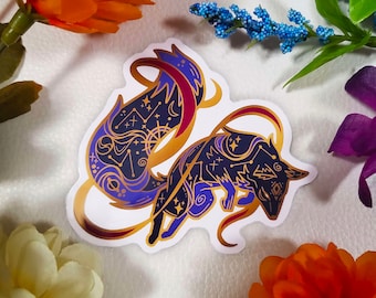 Celestial Fox Sticker / Vinyl Sticker / Animal Sticker / Laptop Sticker