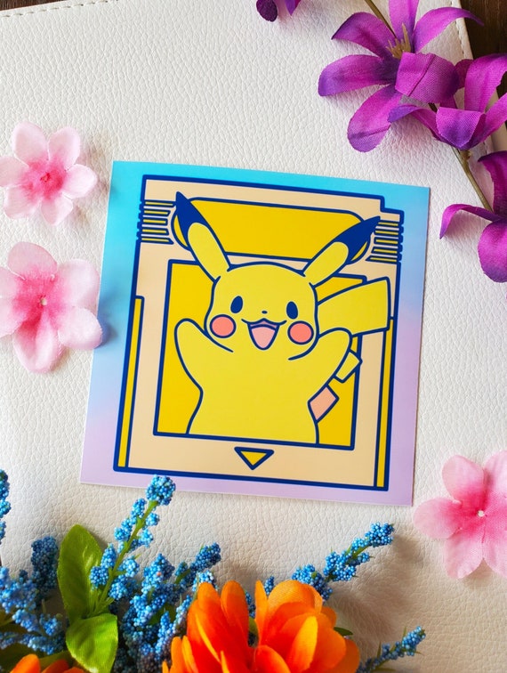 Cartridge Electric Mouse MINI Print / Pocket Monster Print / Video Game Print / 4x4 Print