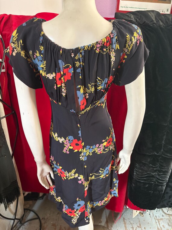 1970s Ossie Clark for Radley Short Flowered Dress… - image 5