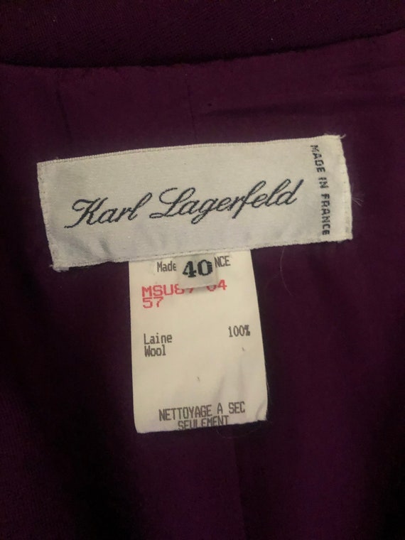 Karl Lagerfeld Vintage Suit, Purple Wool Skirt, A… - image 10