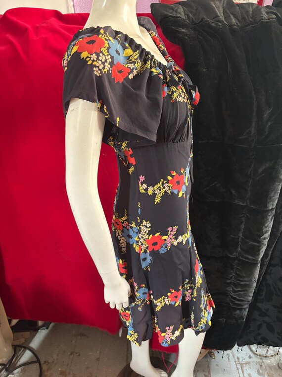1970s Ossie Clark for Radley Short Flowered Dress… - image 10