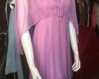 1960s one-off lilac party, event, occasion short dress, sequined collar, hand-finished