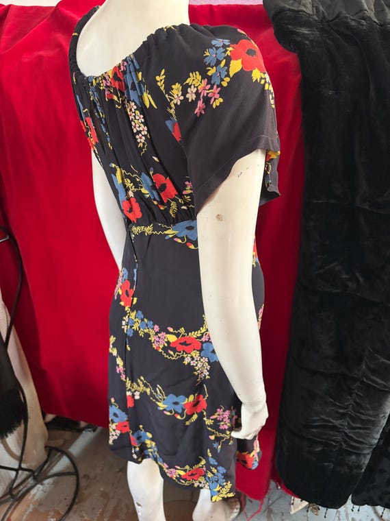 1970s Ossie Clark for Radley Short Flowered Dress… - image 9