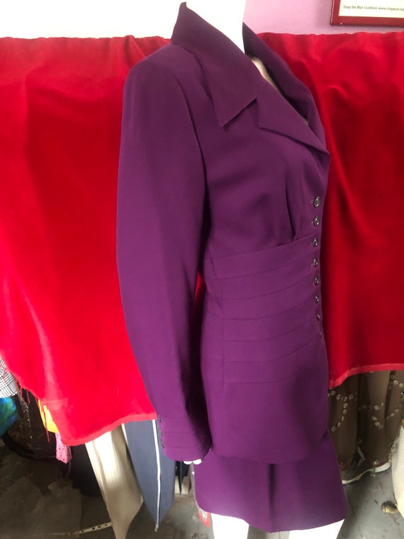 Karl Lagerfeld Vintage Suit, Purple Wool Skirt, A… - image 4