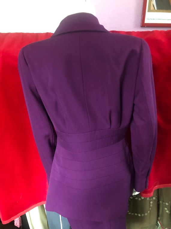 Karl Lagerfeld Vintage Suit, Purple Wool Skirt, A… - image 2