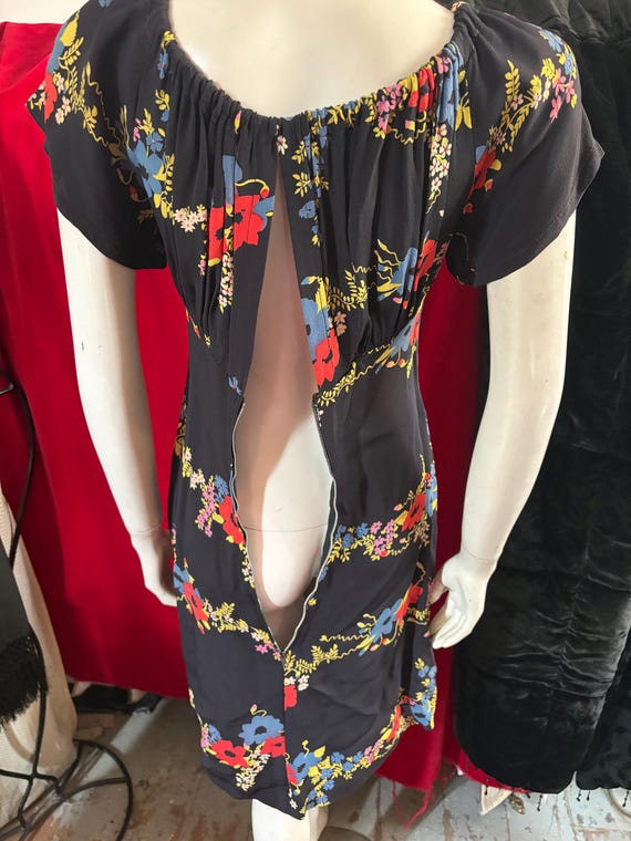 1970s Ossie Clark for Radley Short Flowered Dress… - image 8