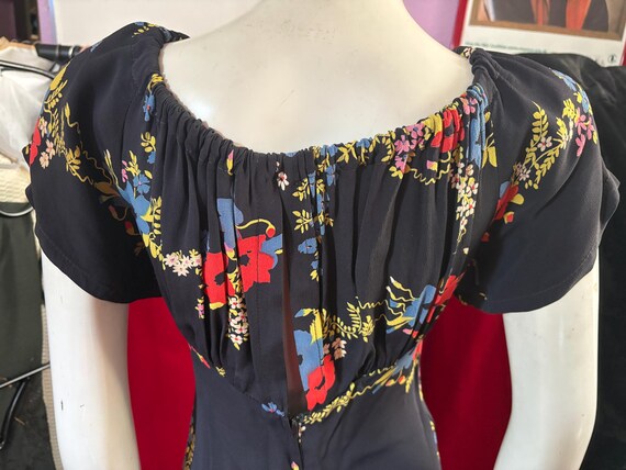 1970s Ossie Clark for Radley Short Flowered Dress… - image 6