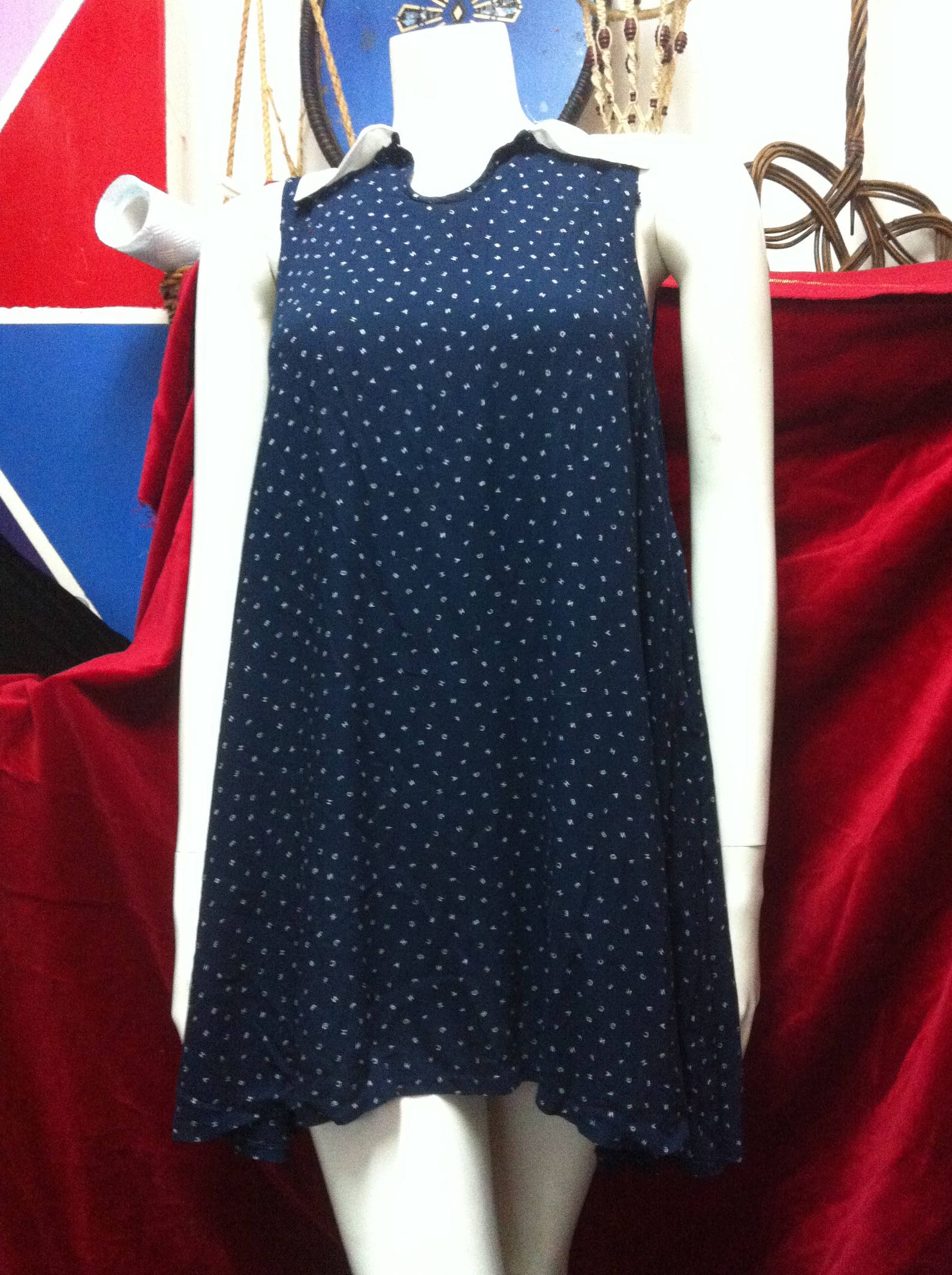 Pierre Cardin blue mini dress/tunic pregnancy top alphabet ...