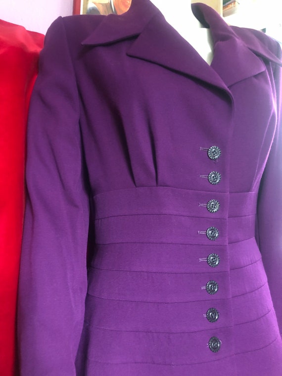 Karl Lagerfeld Vintage Suit, Purple Wool Skirt, A… - image 5