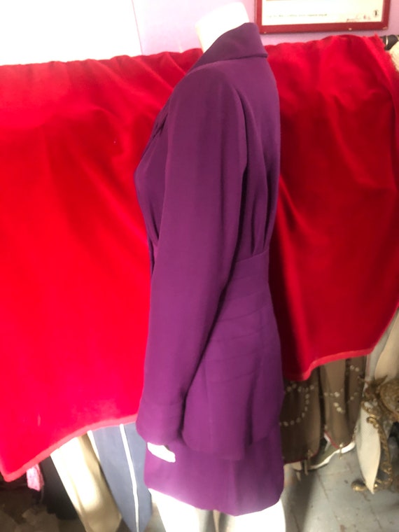 Karl Lagerfeld Vintage Suit, Purple Wool Skirt, A… - image 7