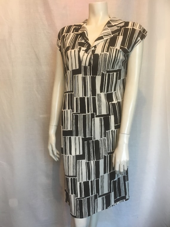 Vintage 1970s Rembrandt Dress Mono Print Brown & Off-white - Etsy