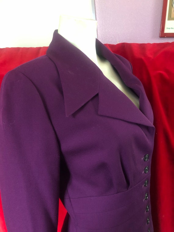 Karl Lagerfeld Vintage Suit, Purple Wool Skirt, A… - image 3
