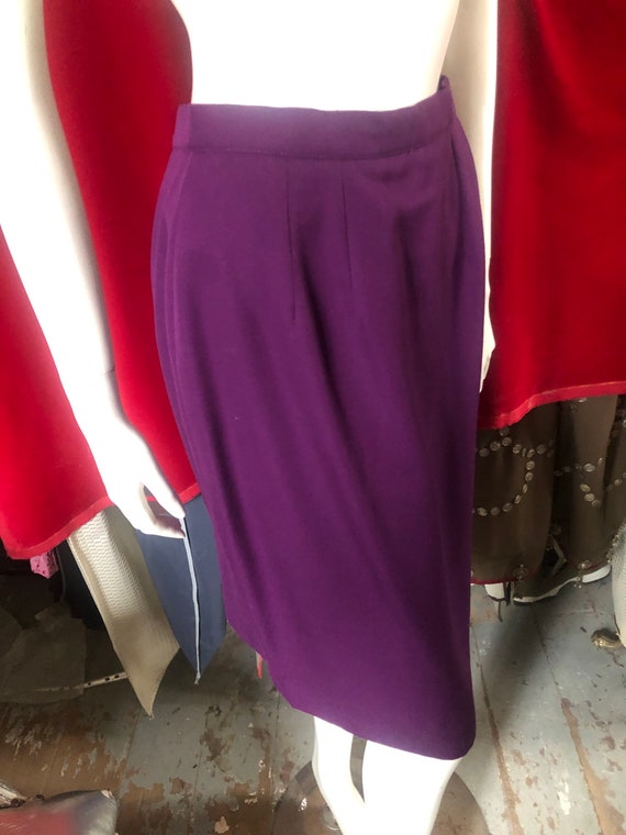 Karl Lagerfeld Vintage Suit, Purple Wool Skirt, A… - image 9
