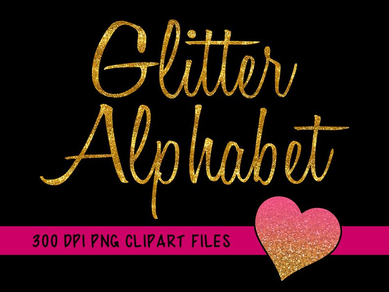 Gold Glitter Alphabet Clipart, Glitter Alphabet Clip Art, Gold Glitter ...