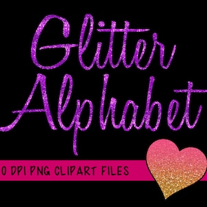 Purple PNG Glitter Alphabet Clipart, Glitter Alphabet Clip Art, Purple Glitter Letters, Fun Cursive Font, Purple Letters, Glitter Number