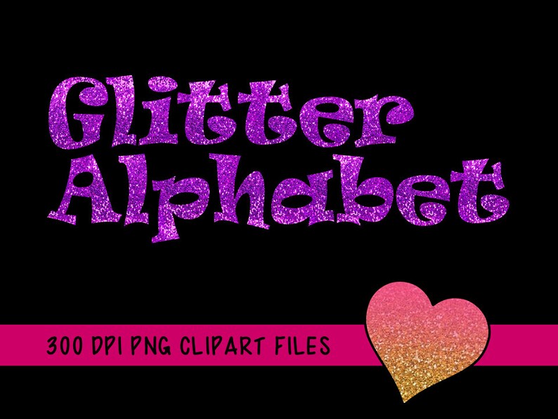 Purple Glitter Alphabet Clipart Glitter Alphabet Clip Art