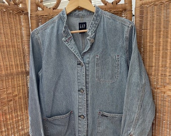 jean jacket with white stripes