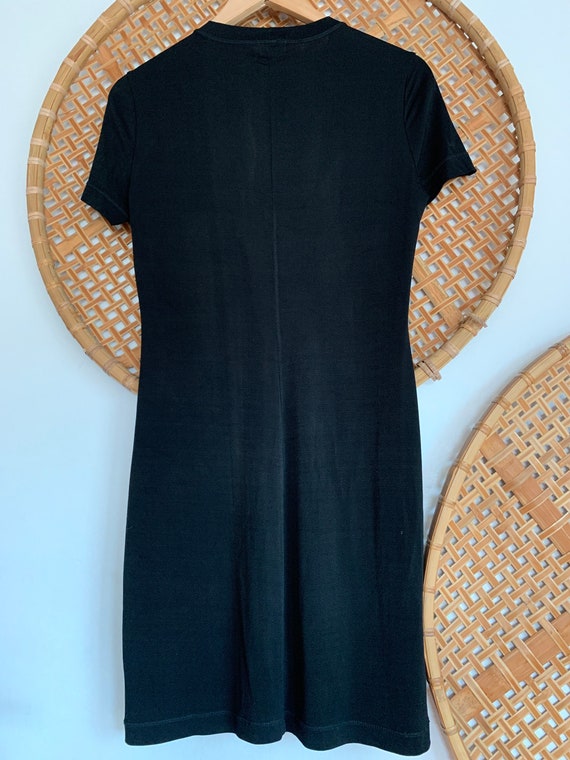 90s Black BCBG Dress stretch Knit Dress, Mod Dres… - image 6