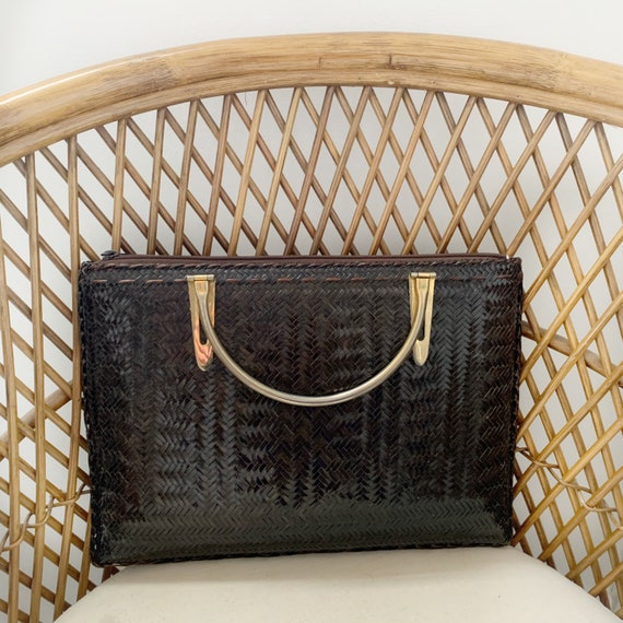 black wicker purse