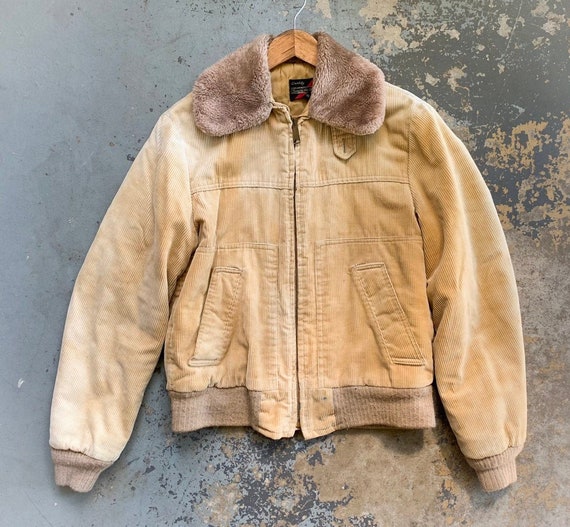 Vintage Corduroy Jacket, Unisex Corduroy Bomber Ja