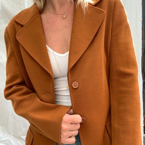 1970s Vintage Rust Blazer Jacket, Vintage Wool Co… - image 1