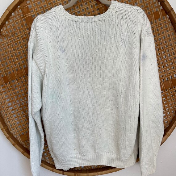 90's Patchwork Sweater, Vintage Chunky Knit, Liz … - image 7