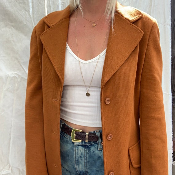 1970s Vintage Rust Blazer Jacket, Vintage Wool Co… - image 3