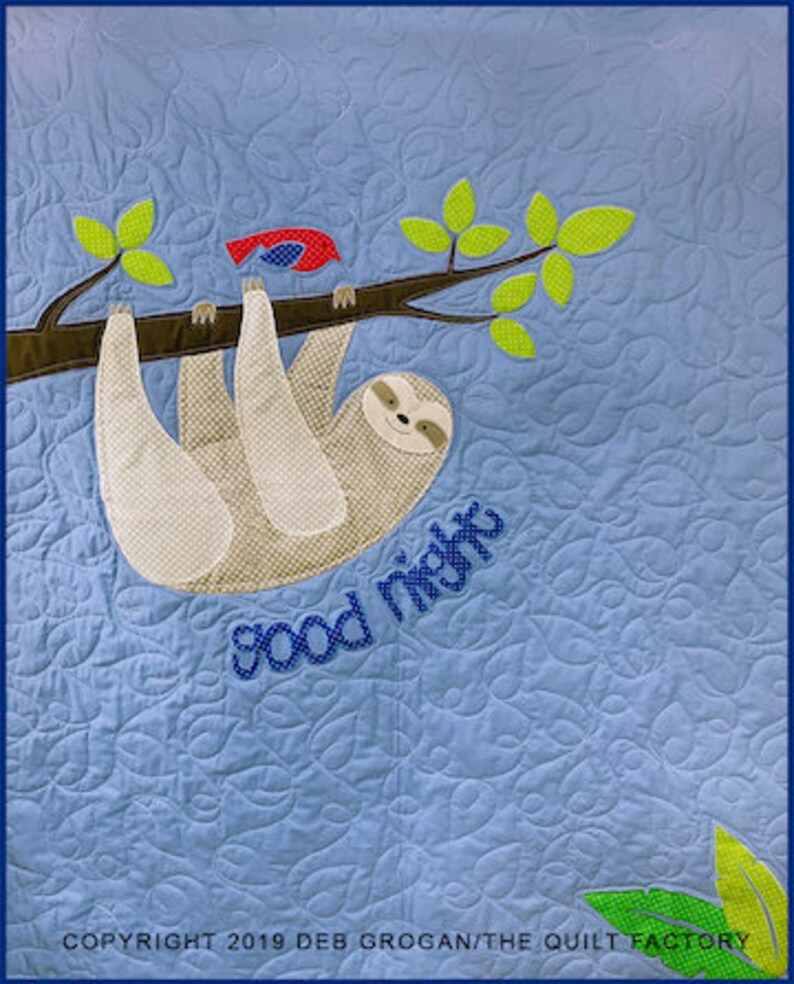 Appliqué Sloth-good Night Downloadable Quilt Pattern | Etsy