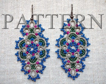 Tatting Pattern PDF – Earrings – Lace - Jewelry