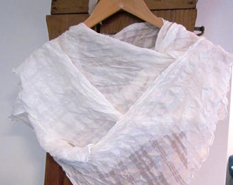 Hood 100% white flocked silk shawl