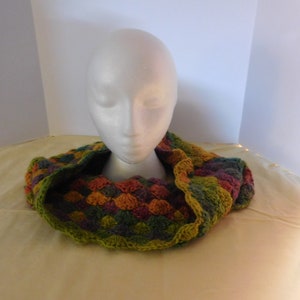 Crocheted neck warmer- bright fall colors