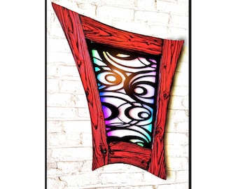 Whims Twist n Turns-   abstract shadow art with bright whimsical cartoon frame and multi-color led nightlight,  pick your styles and color
