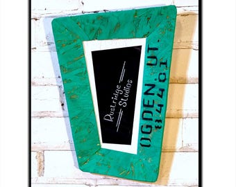 Unique and whimsical picture frame, fits 8 X 10, Stencil chipboard design, Wonderland, cartoon, abstract, funny, original, crooked