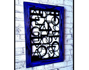 Whims REtrO-   abstract shadow art with bright whimsical rustic frame and multi-color led nightlight,  pick your styles and color