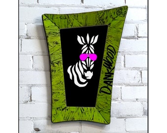 DANkWOOD Whimsical Grouch GREEN Upcycled chip frame, Chalk board/Eraser board, Paint/Stain, Graffiti, Includes your choice of cartoon image.