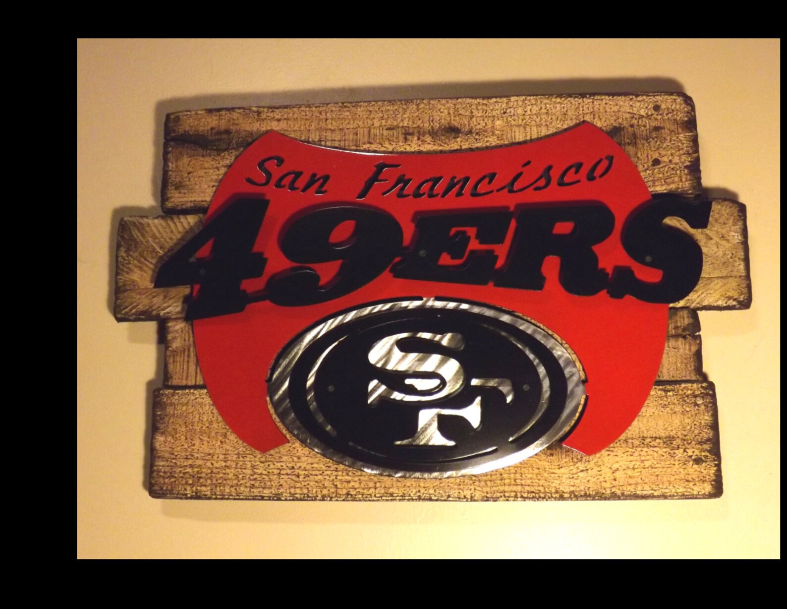 San Francisco 49ERS 3D Layered Metal Wall Art on Reclaimed - Etsy Israel
