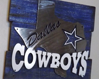 Dallas Cowboys 3D multi-layered metal art on reclaimed pallet wood frame
