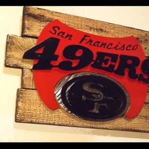 San Francisco 49ERS 3D Layered Metal Wall Art on Reclaimed Wood Frame ...