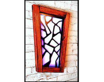 SKINNY FRACTAL-  Whimsical abstract shadow art with bright texture & multiColor led nightlight, pick your styles color and concealment combo