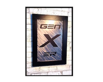 GEN Xer-   abstract shadow art with a dark whimsical rustic frame, Concealment case front art