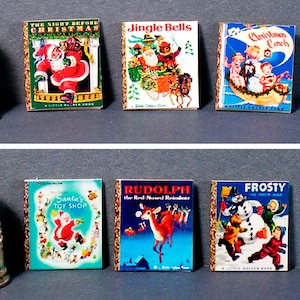 Classic Christmas Covers - 6 Little Children's Books - Dollhouse Miniature 1:12 scale