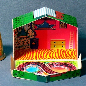 Liddle Kiddles Klub House  -  Dollhouse Miniature - 1:12 scale - 1960s Liddle Kiddles Diorama or 1960s Dollhouse Accessory  girl nursery toy