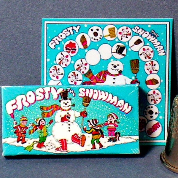 Frosty The Snowman Game - Dollhouse Miniature  1:12 scale - Dollhouse Accessory - Game Box and Game Board - Dollhouse Christmas Snowman Game