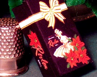 Miss Revlon Christmas Doll Box  -  Dollhouse Miniature  1:12 scale - Dollhouse Accessory - Dollhouse Christmas girl toy -  1950s Dollhouse