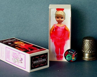 Dancerina Doll Box  -  Dollhouse Miniature  1:12 scale - Dollhouse ballerina  1960s Dollhouse girl nursery toy -PLEASE read the description!
