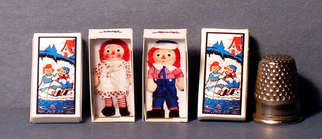 Raggedy Ann & Andy Doll Box Set - Dollhouse Miniature (1:12 Scale